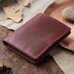 Жіноче матове шкіряне портмоне Shvigel 16478 вишневе - мініатюра 4