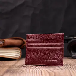Практичний кард-кейс із натуральної шкіри ST Leather 22446 бордовий - мініатюра 7