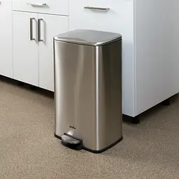 Відро для сміття MBM My Home з кришкою та педаллю 30 л сірий (BIN-15 30L SS) - мініатюра 10