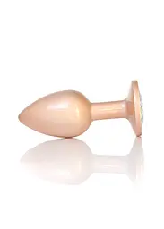 Анальна металева пробка Plug-Jewellery Pearl Gold PLUG- Clear S Boss Series 64-00129 100343 - мініатюра 6