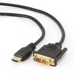 Кабель Cablexpert HDMI - DVI V 1.3 (M/M), двонаправлений, single-link, 18 + 1 pin, 3 м, Чорний (CC-HDMI-DVI-10)