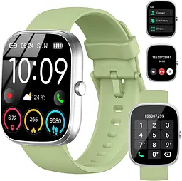 Смарт-годинник Jugeman AMOLED з Bluetooth-дзвінками, 5ATM, пульсометром та 130+ спортивними режимами зелений