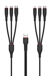 USB Кабель XO NB196 6in1 3.5A 3.0m Чорний