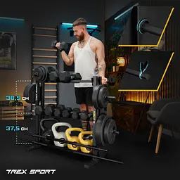 Стійка 3-рівнева для гантелей, грифів та гирь Trex Sport TX-075DR - мініатюра 17