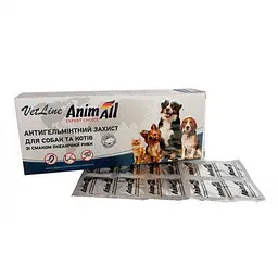Таблетки AnimAll VetLine від глистів для котів і собак 50 таблеток