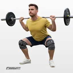 Бинт для присідань EasyFit фіксатор колінного суглоба (чорно-білий) - мініатюра 7