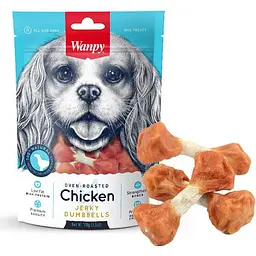 Wanpy Chicken Jerky Dumbbells ванпи кость-гантель з в'яленою куркою ласощі для собак 0.1кг