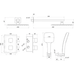 Душова система Globus Lux Smart GLM-405-BB-TT, Чорний матовий - мініатюра 3