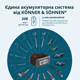 Кущоріз акумуляторний Könner&Söhnen KS HT-20V set (KS HT-20V set) - мініатюра 8