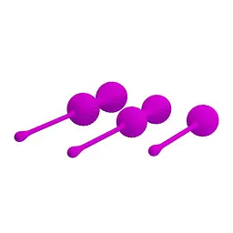 Набір вагінальних кульок Pretty Love Kegel Balls, 3 шт., фіолетовий - мініатюра 4