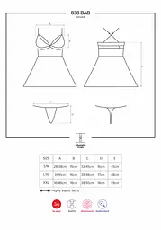 Еротичний мереживний комплект із сіточкою Obsessive 838-BAB-1 babydoll & thong black L/XL, чорний, п - мініатюра 8