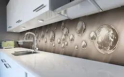 Кухонний фартух Сталеві бульбашки кулі сфери ПВХ 60х250 см Анотація Сірий Happy Pocket Z182351 - мініатюра 5