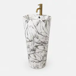Умивальник VBI Bolonia підлоговий 39x40 см black veins VBI-019033 - мініатюра 2