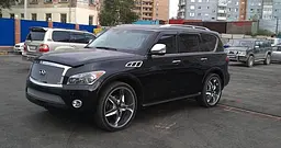 Дефлектор капоту мухобійка для INFINITI QX56, 10-, темний