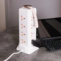 Мережевий фільтр-подовжувач TOWER 12 розеток LED-лампа 3USB + 1PD 2,8 метра Yiwu HP-5-9MF - мініатюра 2