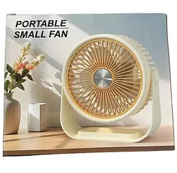 Портативний вентилятор Portable Small Fan на акумуляторі з ручкою підставкою міні вентилятор USB - мініатюра 2