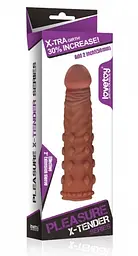 Насадка на пеніс Lovetoy Pleasure X-Tender Series 17.5 см коричневий - мініатюра 6
