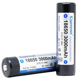Акумулятор Li-ion 18650 Keeppower (Samsung) 3000mAh (P1830C) з захистом - мініатюра 2