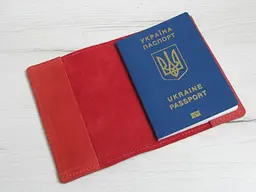 Шкіряна обкладинка для паспорта GS червона (об 001 кр) 140 - мініатюра 2