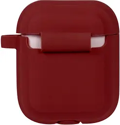 Кейс TOTO Plain Cover With Stripe Style Case AirPods Wine Red - мініатюра 3