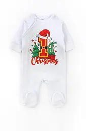 Комбінезон для немовлят My First Christmas з боковою застібкою на кнопках - мініатюра 1