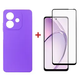 Чохол до мобільного телефона Dengos Oppo A3X Carbon + glass (Purple) (DG-KM-124) - мініатюра 1