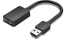 Звукова карта Vention USB Sound Card 2.0 Channel 1 м, чорний (CDYBF)