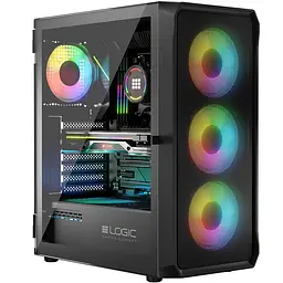 Корпус LogicConcept PORTOS MESH+GLASS ARGB fans 4x120mm BLACK без БЖ ATX