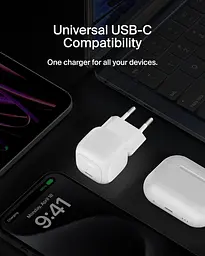 Мережевий зарядний пристрій Belkin 20 W USB-C PD PPS White - мініатюра 4