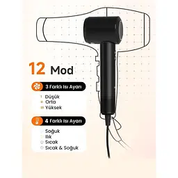 Надтихий і швидкий фен Pluzz X116 Ultra Ion (сріблястий) - мініатюра 2