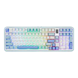 Клавіатура MechLands Vibe99 Cream Mint Switch RGB White/Blue