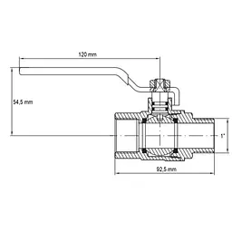 Кран кульовий Koer KG.205 - 1" FM ГШВ (газ) KR4967 - мініатюра 2