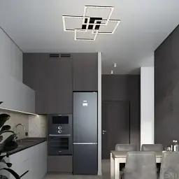 Смарт люстра керована світлодіодна SQUARE 4S 100 Вт 550x550x110 мм Чорна ESLLSE - мініатюра 7