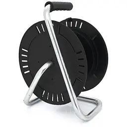 Котушка для подовжувача Horoz до 50 м без кабелю на 4 гнізда із заземленням, контактна група латунь чорно-сіра - мініатюра 3