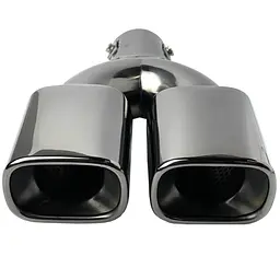 Насадка на глушник подвійна Vitol 280 x 2-107 x 64 мм Темний Хром (НГ-0352-BK) - мініатюра 2