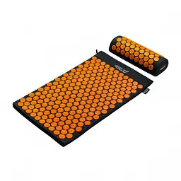 Килимок акупунктурний 4FIZJO Аплікатор Кузнєцова з валиком 72 x 42 см Black/Orange 4FJ0042 (P-5907222931752)