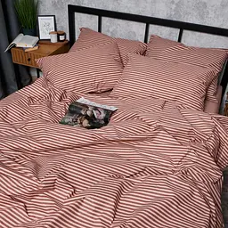 Комплект постільної білизни Moon&Star Бязь Gold Люкс Autumn Stripes King Size 220x240 наволочки 2х70х70 - мініатюра 6