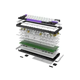 Клавіатура Hator Hellyberry HK60 Mechanical Linear RGB Wireless/Bluetooth/USB UA White/Violet (HK60_wireless) - мініатюра 6