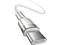 Кабель Type-C BASEUS Cafule Metal Type-C to Type-C 100W (2m) White (CATJK-D02) - мініатюра 2