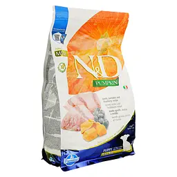 Сухий беззерновий корм для цуценят малих порід Farmina N&D Grain Free Pumpkin Dog Lamb&Blueberry Puppy Mini, гарбуз, ягня та чорниця, 2,5 кг - мініатюра 3