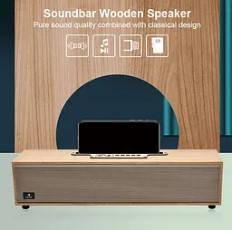 Портативная колонка ретро Kisonli G11 Bluetooth 1200mAh 10Вт Wooden - мініатюра 3