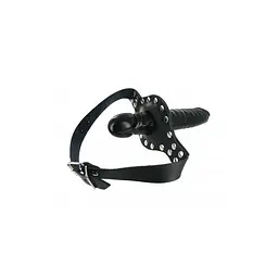 Кляп-фалос зі страпоном Strict Leather Ride Me Mouth Gag, 12х4 см, чорний - мініатюра 2
