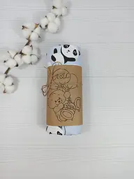 Пелюшка дитяча багаторазова непромокальна a.l.babybox Панда на кульках 50х80 см Синій (NM 18154162) - мініатюра 3