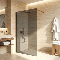 Душова стінка Rea Flexi 100x195 см grey brushed copper KPL-K99384 - мініатюра 2