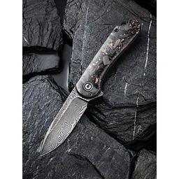 Ніж складаний кишеньковий Civivi Elementum, (7.5 см) Damascus / Carbon Fiber чорний - мініатюра 8