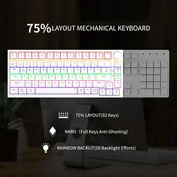 Механічна клавіатура Newmen GM326 75%, RGB, Hot Swap, USB-C, Red Switch - мініатюра 4