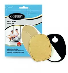 Підп'яточники ортопедичні Corbby Heel Step при вальгусній або варусній п'яті, чоловічі, шкіряні