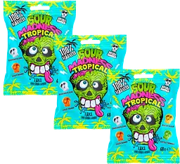 Кислі льодяники Sour Madness Tropical у вигляді черепа 60г - мініатюра 4