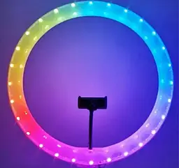 Кольцевая LED лампа для студийного освещения Ring RGB MJ36 36см с пультом - миниатюра 5