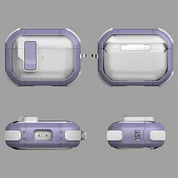Футляр протиударний Locking Button для навушників Airpods Pro Light Purple - мініатюра 3
